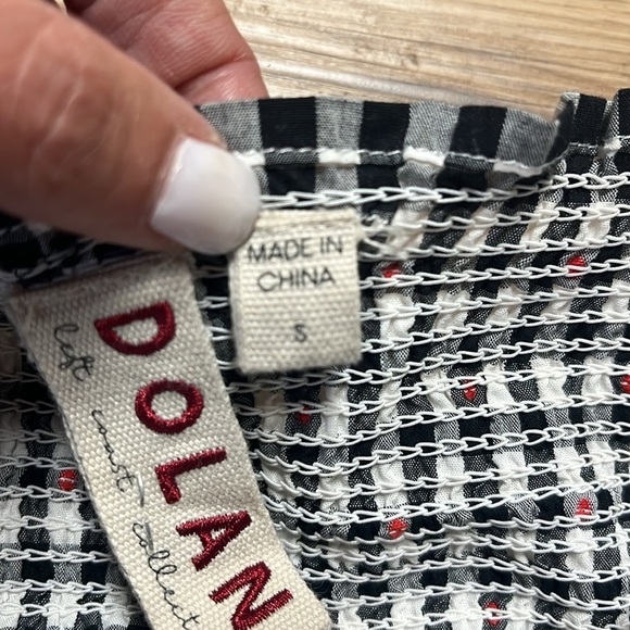 DOLAN ANTHROPOLGIE Left Coast Gingham Puff-Sleeve Shirt SIZE S - Picture 5 of 8